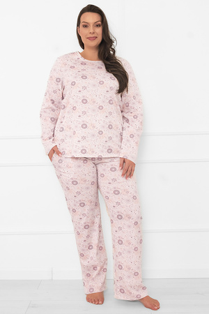 Piżama Italian Fashion Satui dł.r. dł.sp. druk/wrzos