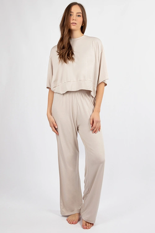 Komplet bluza+spodnie Dkaren DK-K-B20 ecru