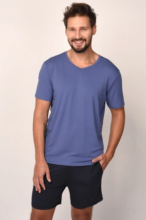 Nocna piżama Italian Fashion Dallas kr.r. kr.sp. niebieski/granat
