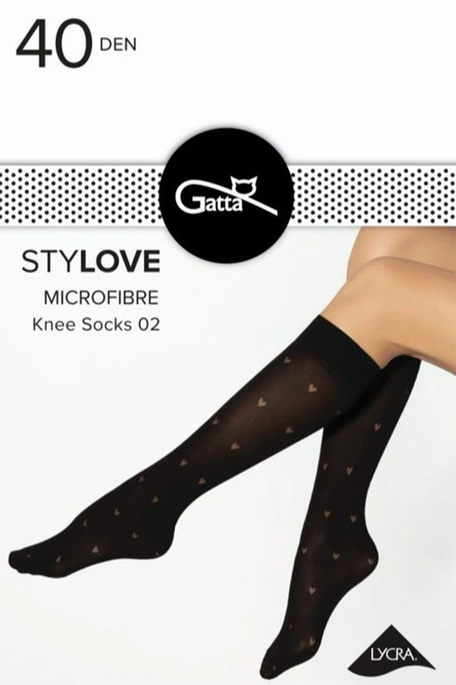 Wyrób pończoszniczy podkolanówki Gatta Stylove 02 40 DEN nero 