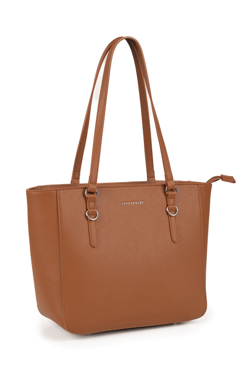 Vivisence T0017 torebka na ramię z zamkiem brown