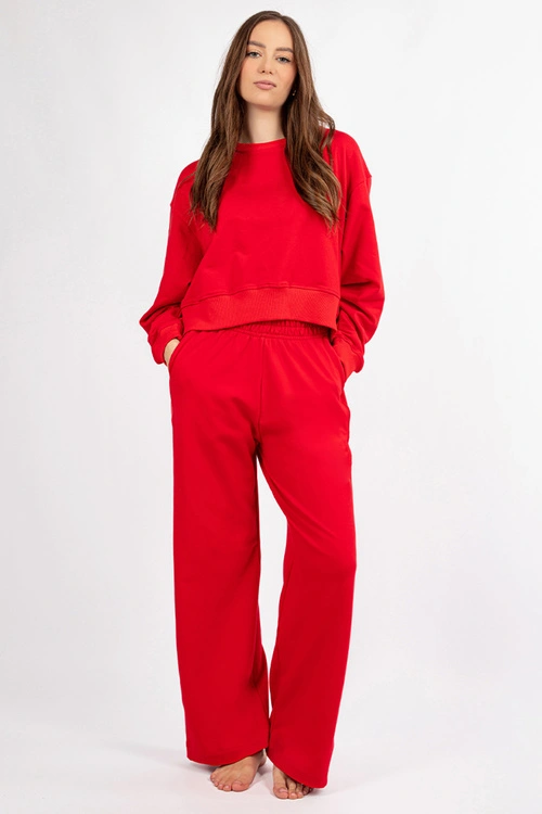 Komplet bluza+spodnie Dkaren DK-K-B23 czerwony