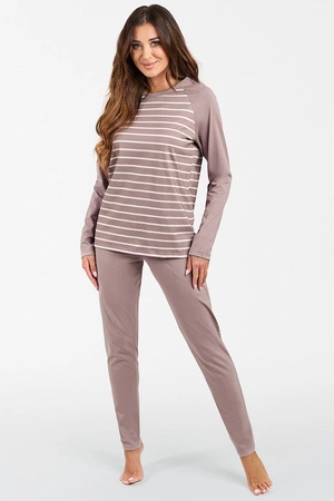 Nocna piżama Italian Fashion Oda dł.r. dł.sp. cappuccino