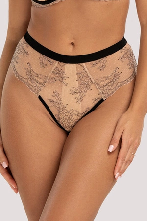 Unikat Atina figi z wysokim stanem i koronką beż-czarny