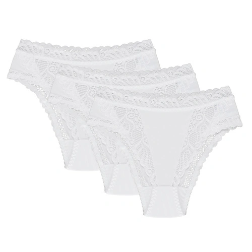 Wol-Bar Abra 3-pak Majtki figi, biały