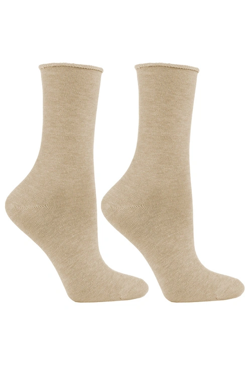 Moraj SMD300-002 Medical skarpety za kostkę, prążkowany ściągacz beige