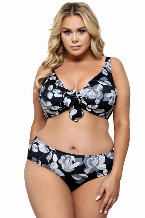 Lorin L3086/1 bikini z fiszbinami i wysokimi figami wzór/czarny