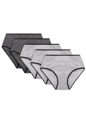 Wysokie figi Vivisence 4017 5-pack gumka czarna: szary/szary/szary/grafit/grafit 