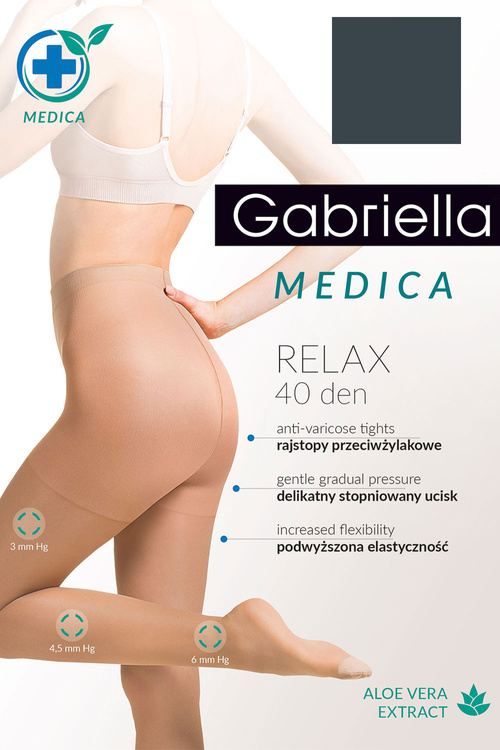 Gabriella Medica Relax 40 DEN Code 111 Wyrób pończoszniczy rajstopy, grafit