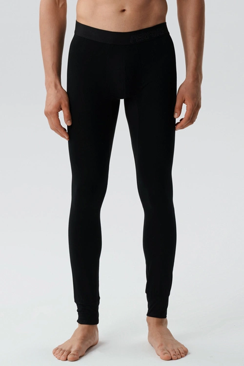 Atlantic BML-016 legginsy męskie bambusowe dopasowane czarny