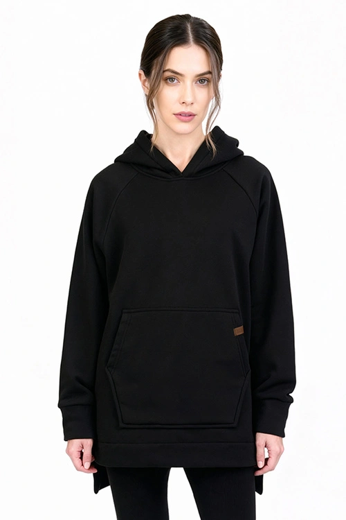 Vivisence 9006 bluza z kapturem, miękka bawełna czarny
