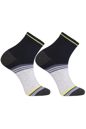 Moraj CSM180-053 skarpety za kostkę bawełniane męskie patt 1-jasny popiel/czarny