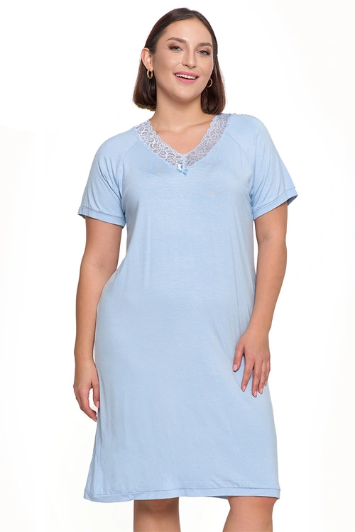 Moraj PDK3500-009 koszula nocna bambusowa z koronką blue