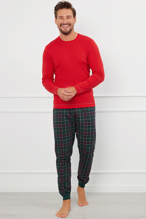 Piżama Italian Fashion Fogo dł.r. dł.sp. czerwony/druk