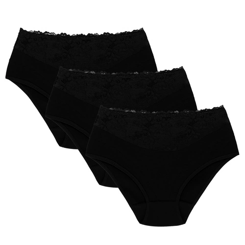 Wol-Bar Eco-Hi 3-pak Majtki figi, czarny
