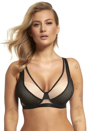 Biustonosz push-up Lupoline 2350 czarno-beżowy 