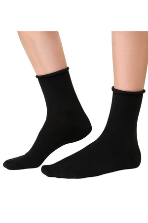 Skarpety za kostkę Steven 083 z kaszmirem czarny 