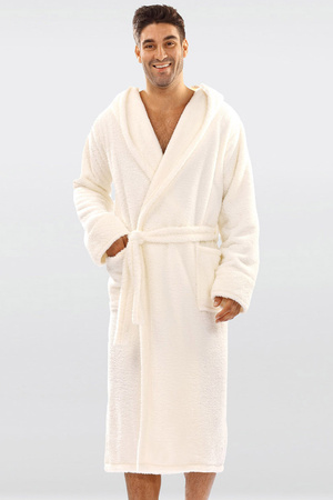 Dkaren 130 z kapturem Nocna szlafrok, ecru