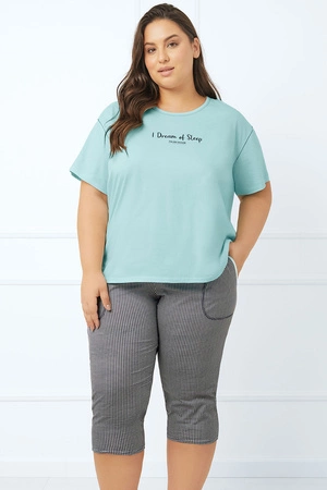 Piżama Italian Fashion Tarisa kr.r. sp.3/4 j.turkus/druk