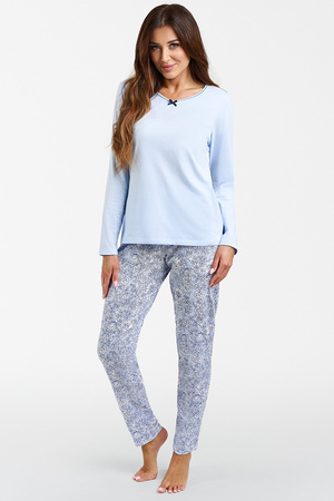 Nocna piżama Italian Fashion Salli dł.r. dł.sp. niebieski/druk 