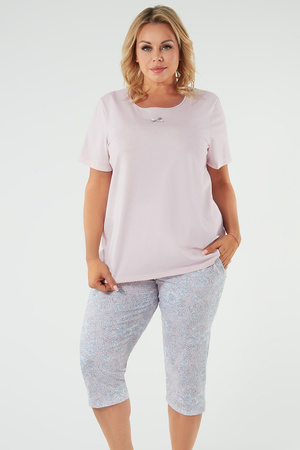 Piżama Italian Fashion Tacoma kr.r. sp.3/4 łosoś/druk 