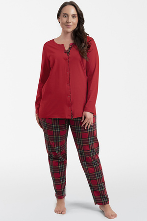 Nocna piżama Italian Fashion Zorza dł.r. dł.sp. czerwony/druk 