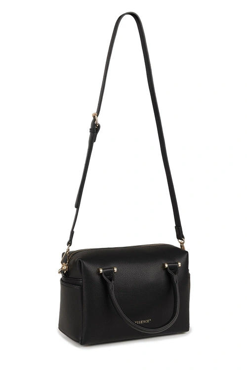 Vivisence T0018 torebka do ręki z zamkiem i odpinanym paskiem black
