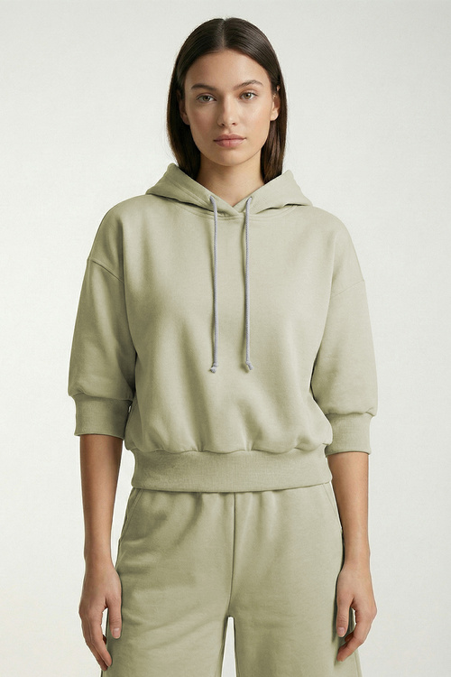 Vivisence 9008 bluza nierozpinana z kapturem oliwkowy