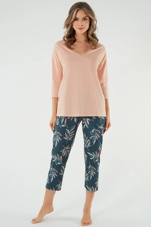 Piżama Italian Fashion Julietta r.3/4 sp.7/8 łosoś/druk