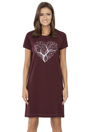 Italian Fashion Hosta kr.r. Nocna koszula, melanż/bordo