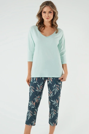 Piżama Italian Fashion Julietta r.3/4 sp.7/8 pistacja/druk