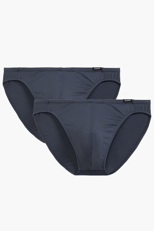 Atlantic 2BMP-014 slipy 2 pack niska talia, wąskie boki grafitowy