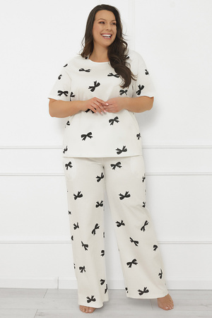 Piżama Italian Fashion Figaro kr.r. dł.sp. druk/biały