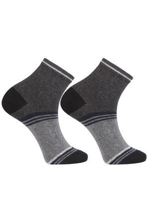 Moraj CSM180-053 skarpety za kostkę bawełniane męskie patt 2-ciemny popiel/grafit