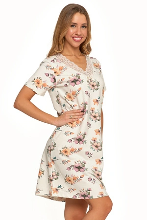 Moraj PDK2600-011 koszula nocna z dekoltem w serek patt 1-flowers