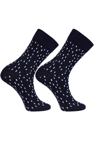 Skarpety Moraj CML400-015 patt 2-navy/prostokąty