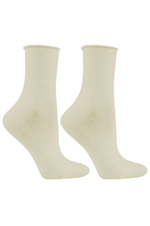 Moraj SMD300-002 Medical skarpety za kostkę, prążkowany ściągacz ecru