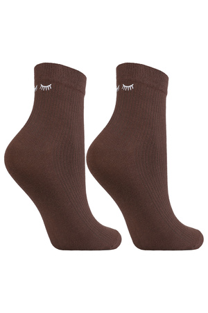 Moraj CSL200-910 skarpetki za kostkę bawełniane brązowy