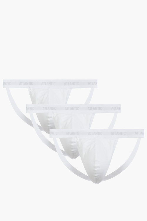 Atlantic 3BMP-1571 jockstrap 3 pack slipy otwarte biały
