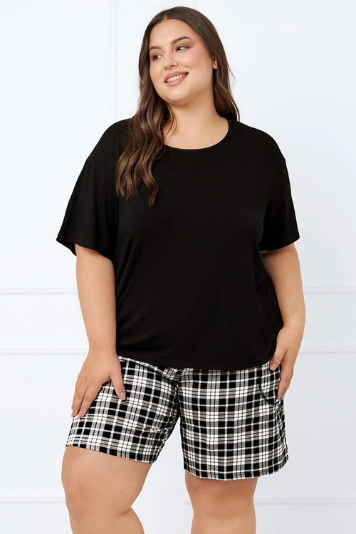 Piżama Italian Fashion Klara kr.r. kr.sp. czarny/druk