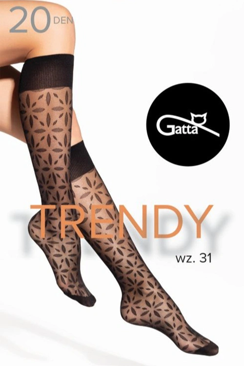 Gatta Trendyline 30 podkolanówki z wzmocnionymi palcami nero