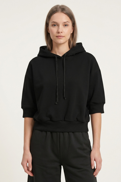 Vivisence 9008 bluza nierozpinana z kapturem czarny