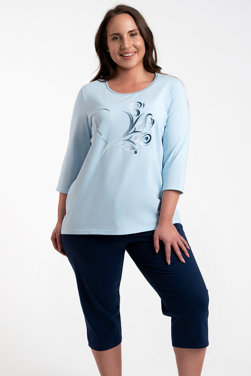 Nocna piżama Italian Fashion Arietta r.3/4 sp.3/4 niebieski 