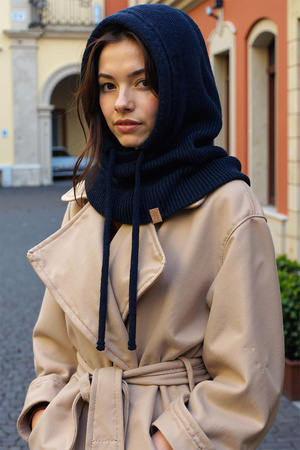 Kaptur balaclava Vivisence 70111 granatowy