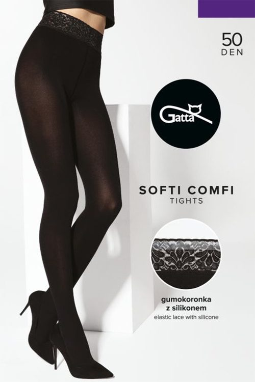 Wyrób pończoszniczy rajstopy Gatta Softi-Comfi 50 DEN nero