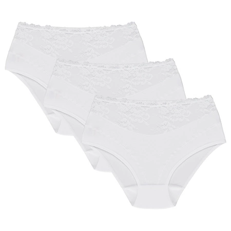 Wol-Bar Eco-Hi 3-pak Majtki figi, biały