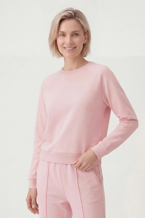 Vivisence 9004 bluza nierozpinana z okrągłym dekoltem różowy