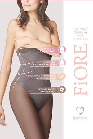Fiore High Waist Bikini 40 den M5219 Wyrób pończoszniczy rajstopy, graphite