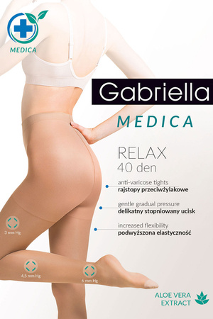 Gabriella Medica Relax 40 DEN Code 111 Wyrób pończoszniczy rajstopy, beige