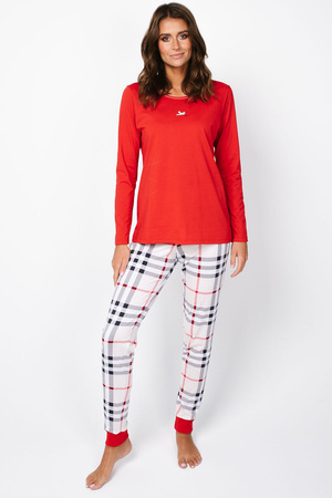 Italian Fashion Andri dł.r. dł.sp. Nocna piżama, czerwony/druk